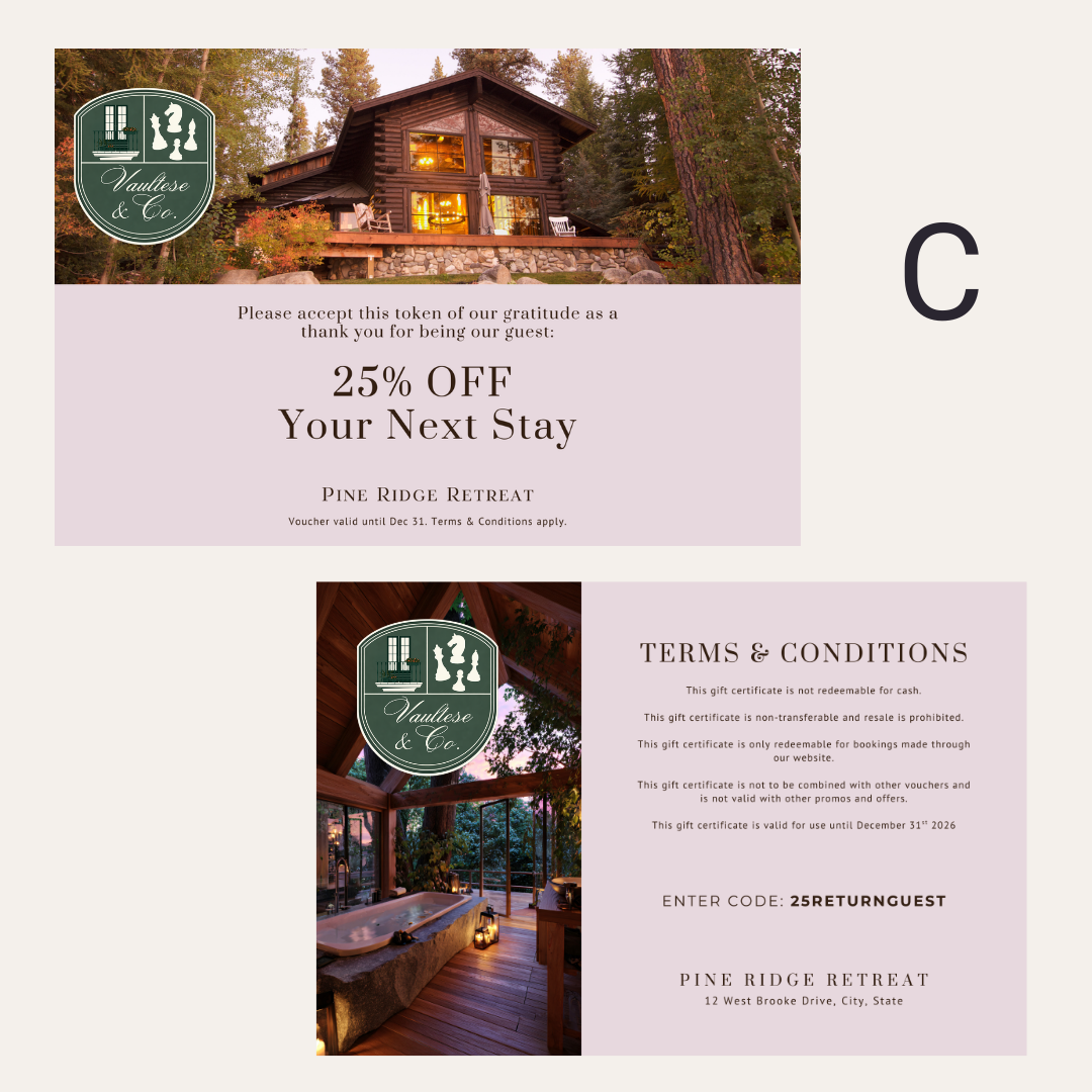 Custom Thank you/Gift Voucher Cards