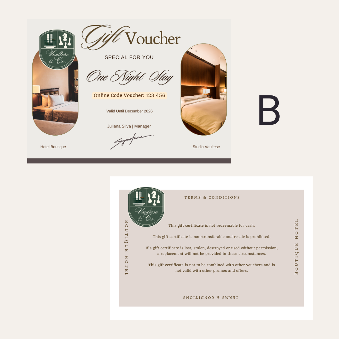 Custom Thank you/Gift Voucher Cards