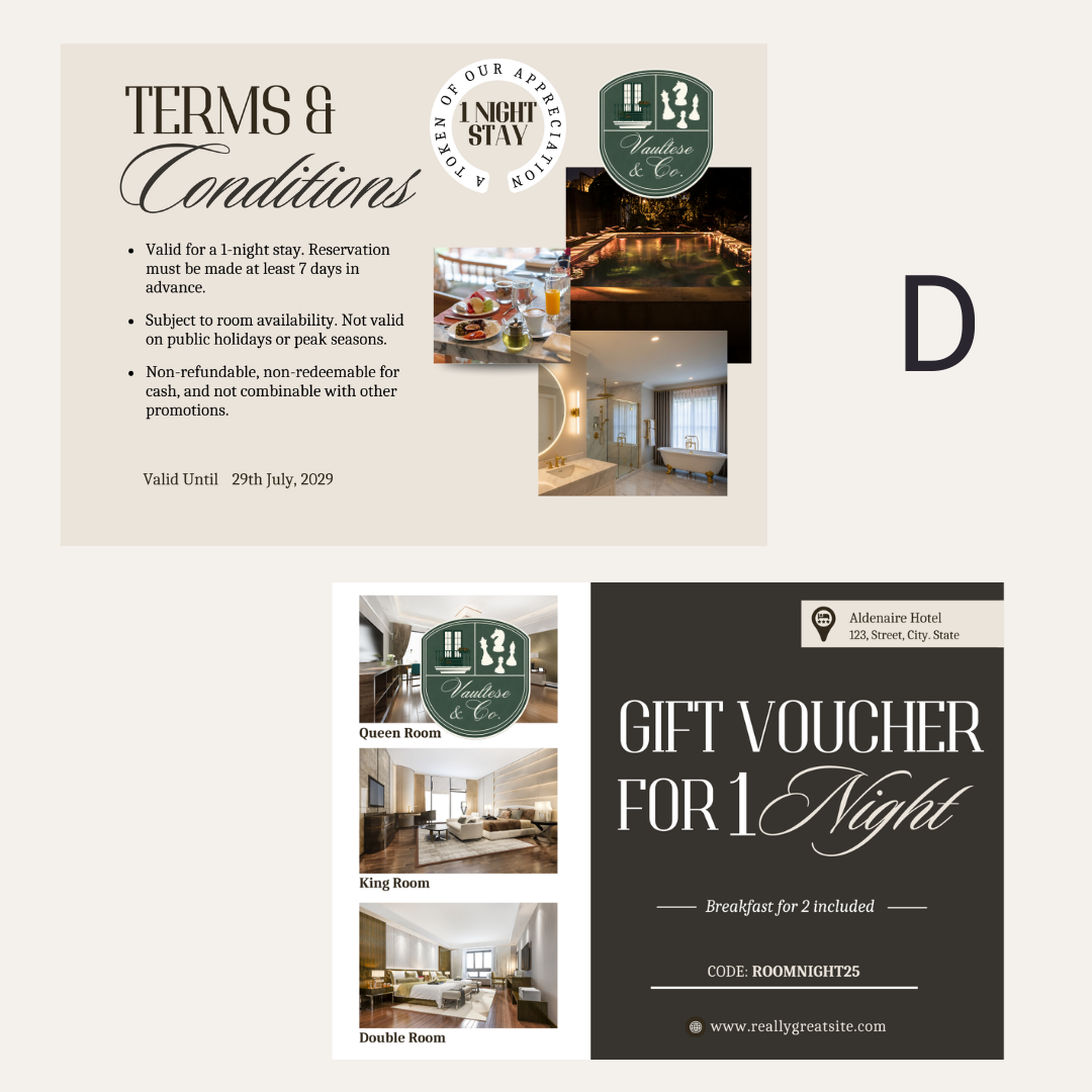 Custom Thank you/Gift Voucher Cards